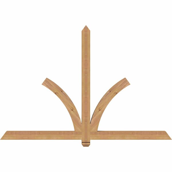 Ekena Millwork Redmond Smooth Timber Gable Bracket, Western Red Cedar, 72"W x 48"H x 3 1/2"D x 3 1/2"F, 16/12 Pitch GBW072X48X0404RED00SWR - main